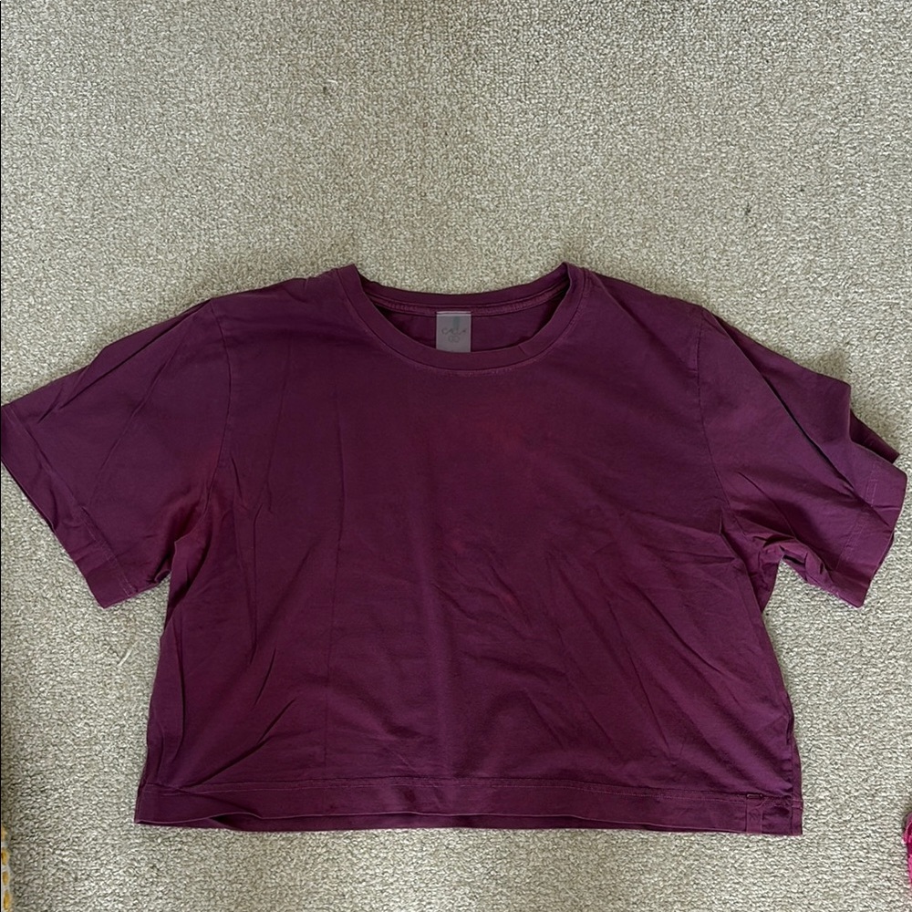 CALIA by Carrie Underwood Purple Boxy Crop Tee